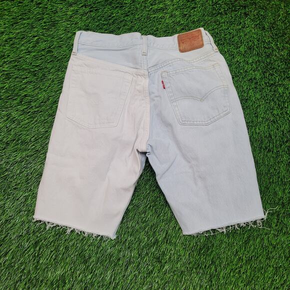 Levis 501 Reworked Two-Tone Cut-Off Shorts Womens 28 Size 6 Jorts - Picture 4 of 6